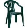 Mallorca műanyag kerti szék, sötét zöld színben