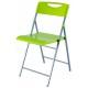 Összecsukható szék, fém és műanyag, ALBA Smile zöld