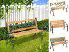 Új klasszikus nosztalgikus öntöttvas lakkozott fa kerti pad