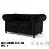 Chesterfield 2 sz kanapé fekete