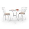 Blumfeldt Valletta, háromrészes bisztró készlet, asztal, 2 szék, alumíniumöntvény, fehér