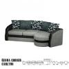 Genua L alakú kanapé fekete-szürke