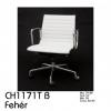 CH1171T irodai szék fehér bőr, krómozott lábakkal