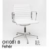 CH1081 alacsony háttámlás konferencia - irodai szék fehér bőr