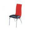 Étkező szék, króm textilbőr - fekete piros, DOUBLE