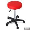 Állítható magasságú görgős fodrász szék, támla nélkül piros színű