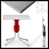 Kültéri piros asztal bázis szürke DurelTop asztallap 70x70 cm