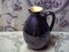 Retró fényes fekete mázas kerámia korsó váza