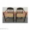 5482 Antik gyékény fonatos gondolkodó szék pár