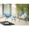 Kerti bútor szett - terasz bútor - asztal - 2 szék - kék - ACAPULCO