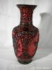 R372 B7 Régi piros-fekete keleti kerámia váza